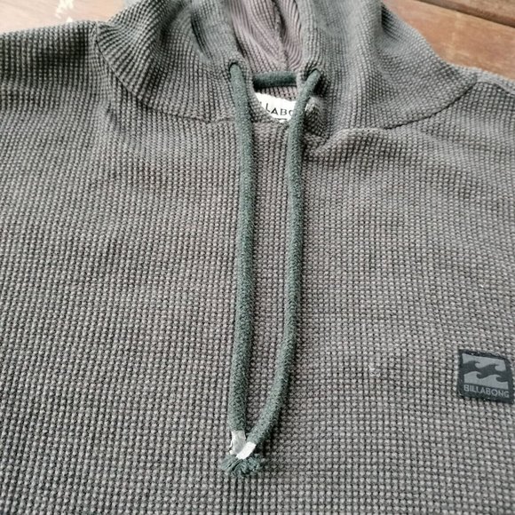 Billabong Size XL Jumper Black Knit Pullover Thermal Hooded Hippie Winter Casual - Picture 7 of 11